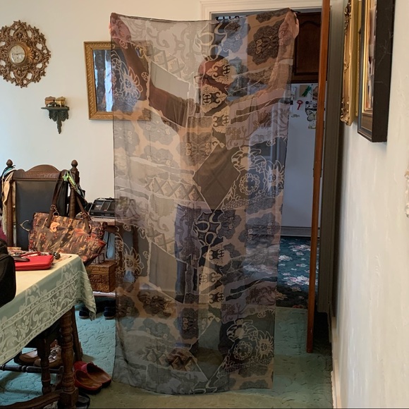 Peter Nygard VERY Large Silk Scarf Sarong Sized - 36” by 72” - Picture 2 of 12